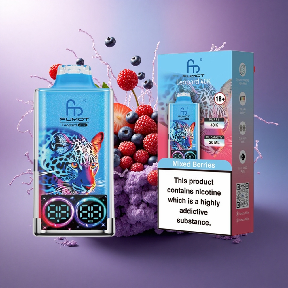 Fumot Leopard 40K Puffs Frutas Silvestres com 5 Nicotina e Bateria 700mAh