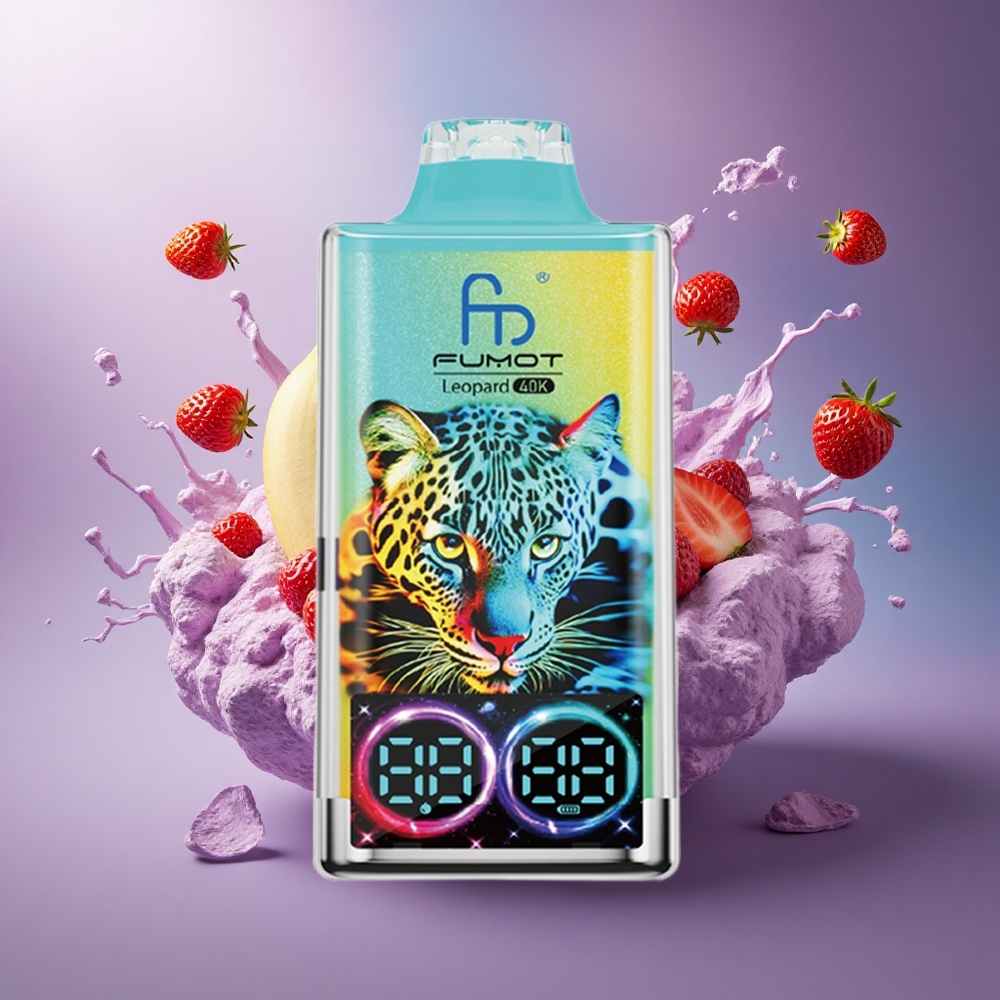 Fumot Leopard 40K Puffs Morango Banana 5 Nicotina 700mAh Bateria Dupla Mesh