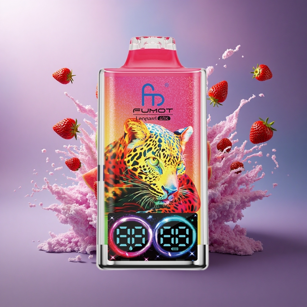 Fumot Leopard 40K Puffs Morango Melancia 2 Nicotina 700mAh Dual Mesh