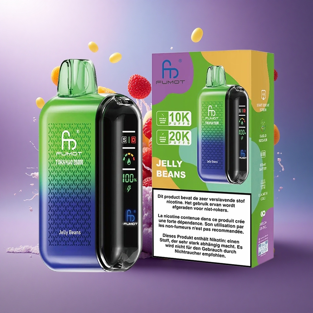 Fumot Tornado 20000 Puffs Feijão Elétrico Dual Mesh 850mAh