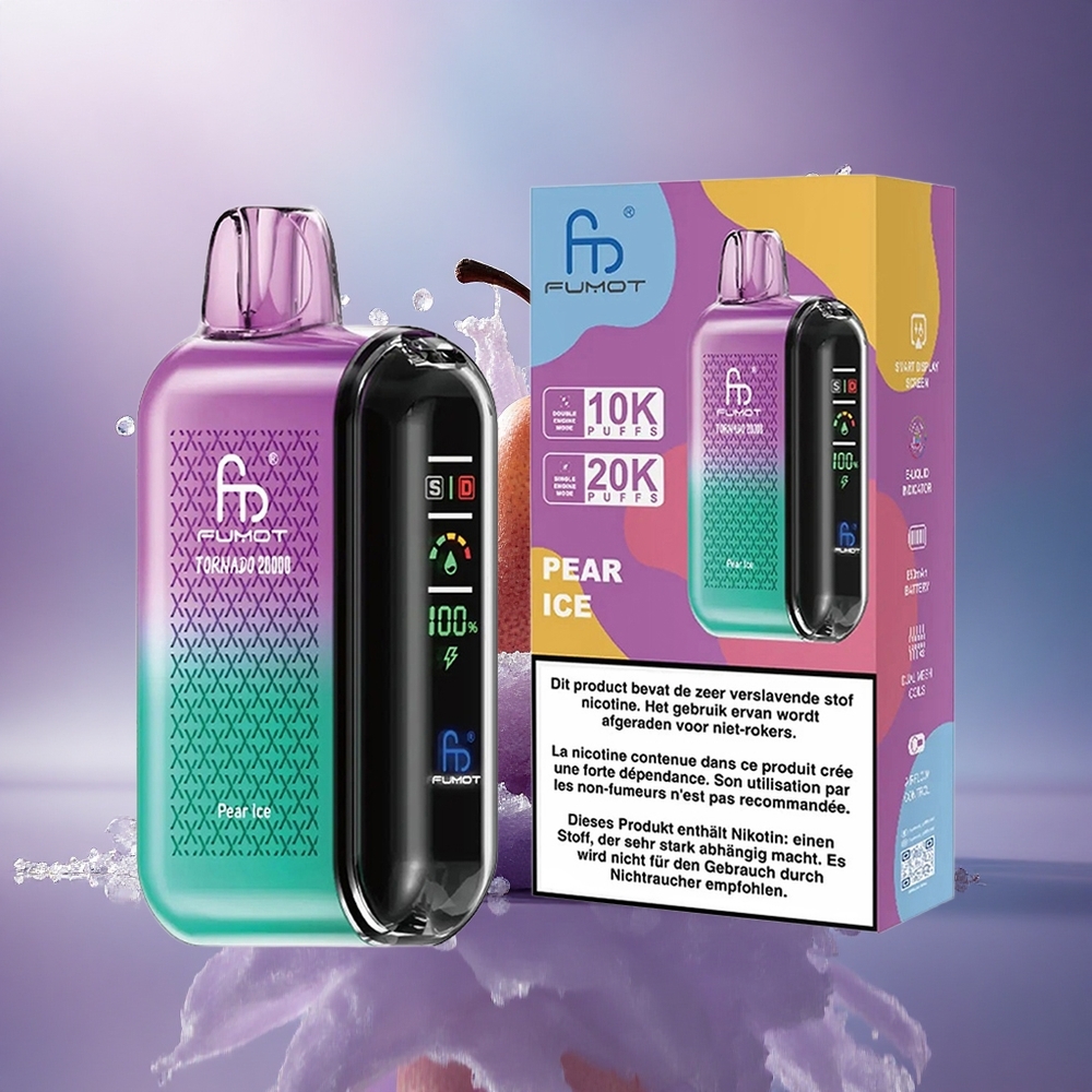 Fumot Tornado 20000 Puffs Gelo de Pêra com Dual Mesh Coil e 850mAh