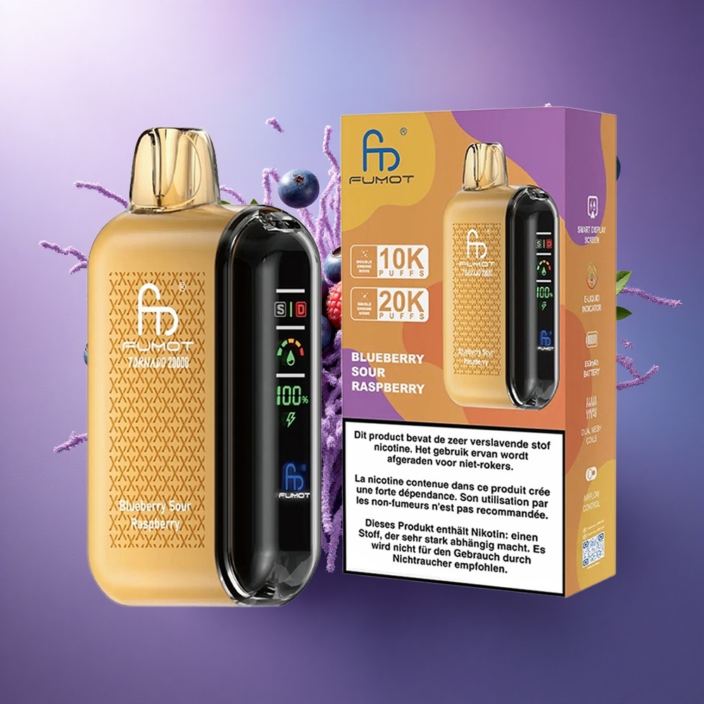 Fumot Tornado 20000 Puffs Mirtilo Azedo Framboesa com 20ml e 850mAh
