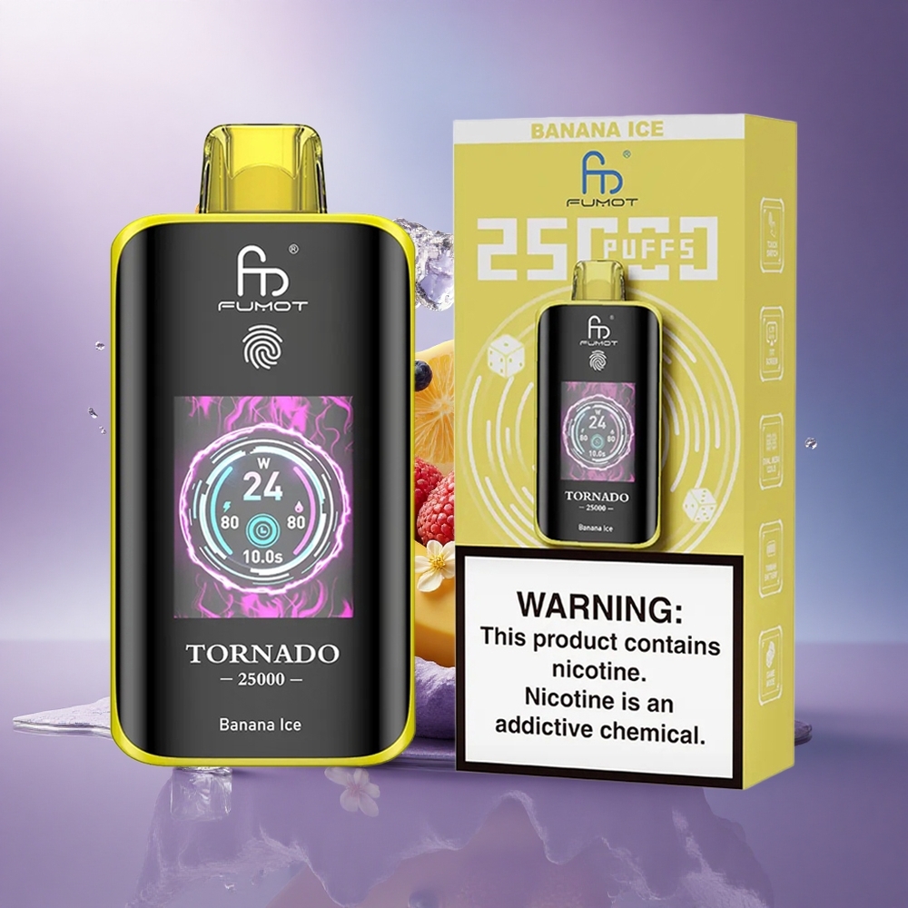 Fumot Tornado 25000 Puffs Banana Ice HD Screen 700mAh 20ml