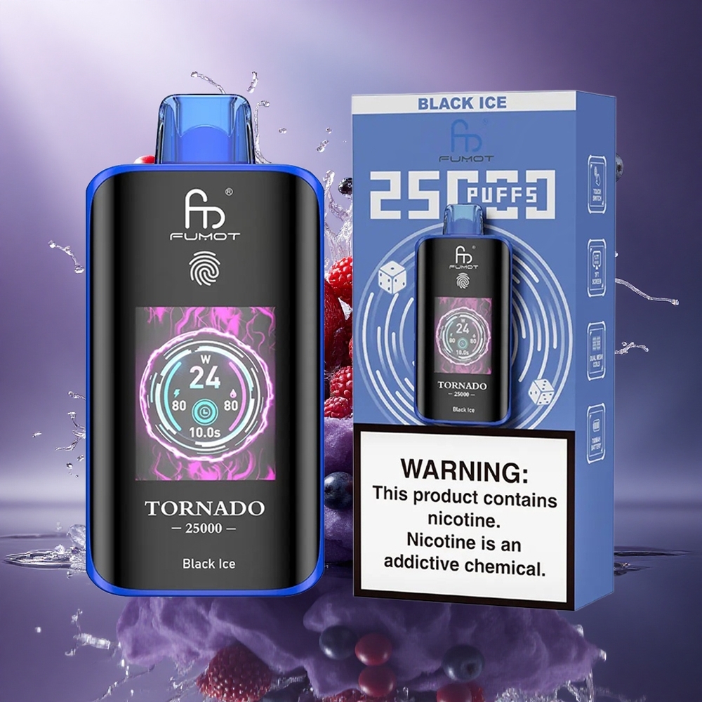 Fumot Tornado 25000 Puffs Gelo Negro Tela HD 700mAh 20ml Nicotina