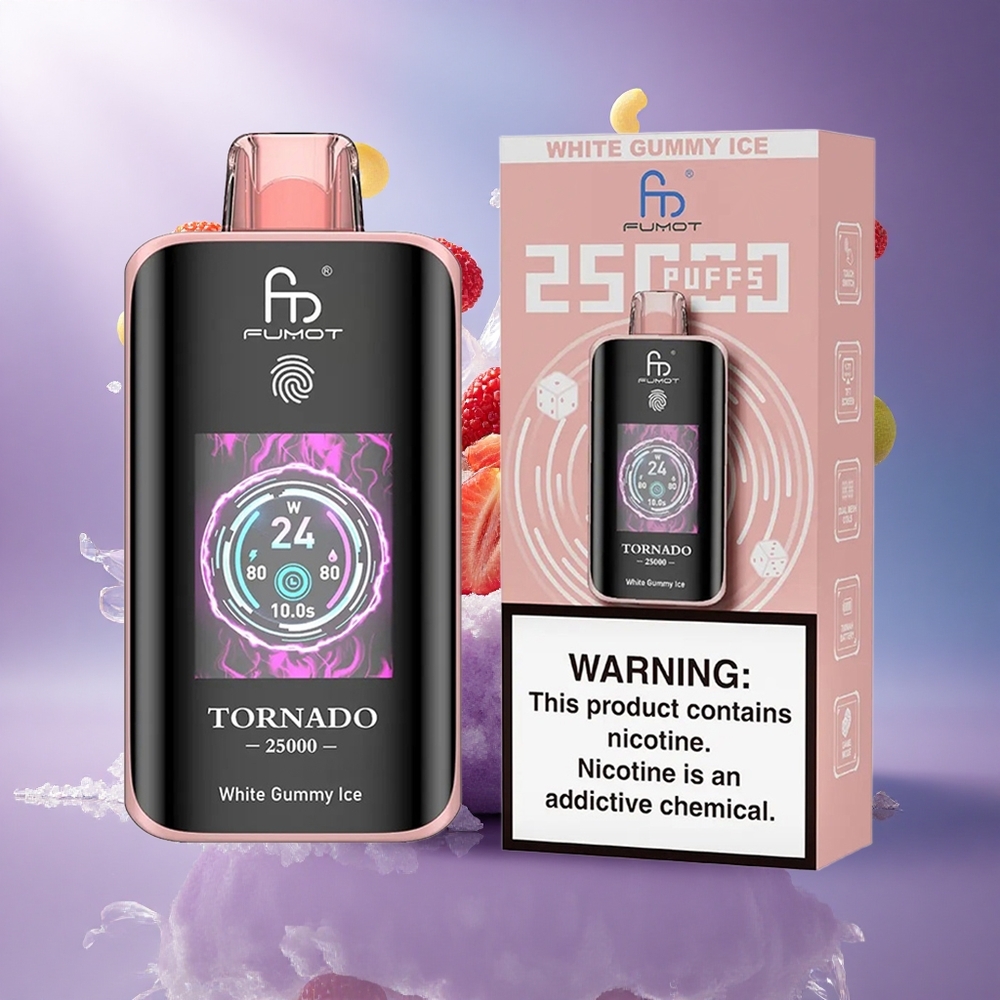 Fumot Tornado 25000 Puffs Goma Branca Gelo com 5 Nicotina e 700mAh