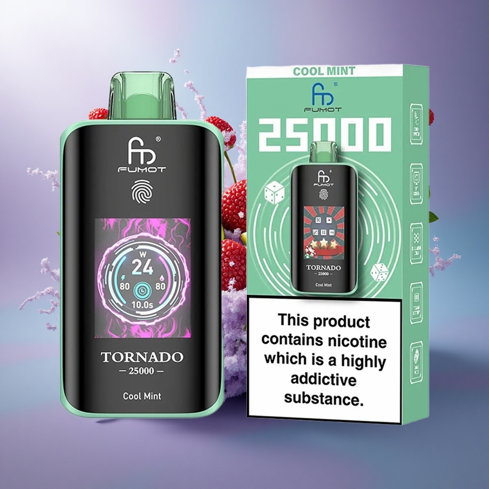 Fumot Tornado 25000 Puffs Menta Refrescante com Tela HD e Bateria 700mAh