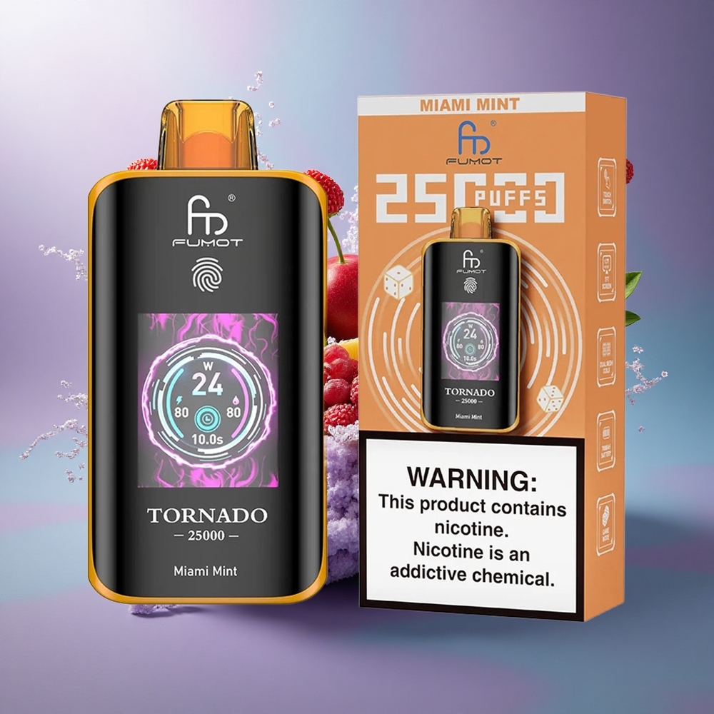 Fumot Tornado 25000 Puffs Miami Mint HD Screen 700mAh 20ml Nicotina 0/2/3/5