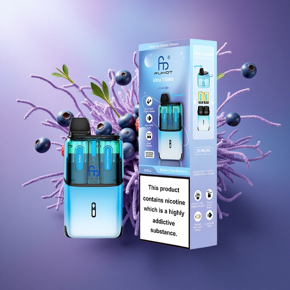 Fumot Ultra T32000 Puffs Dr Blue - Mirtilo Azedo Framboesa com 20mg de Nicotina e 800mAh