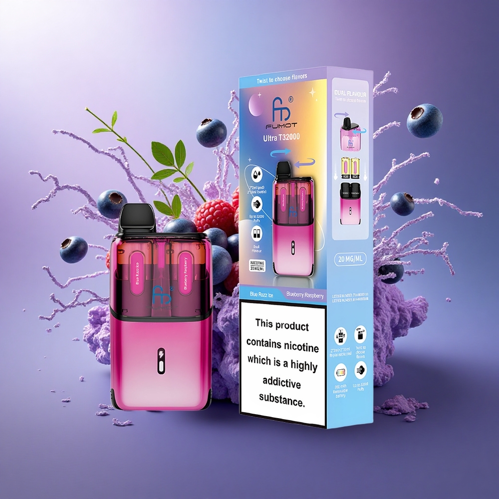 Fumot Ultra T32000 Puffs Geladinha Azul Gelo - Mirtilo Framboesa com 20mg de Nicotina e 800mAh