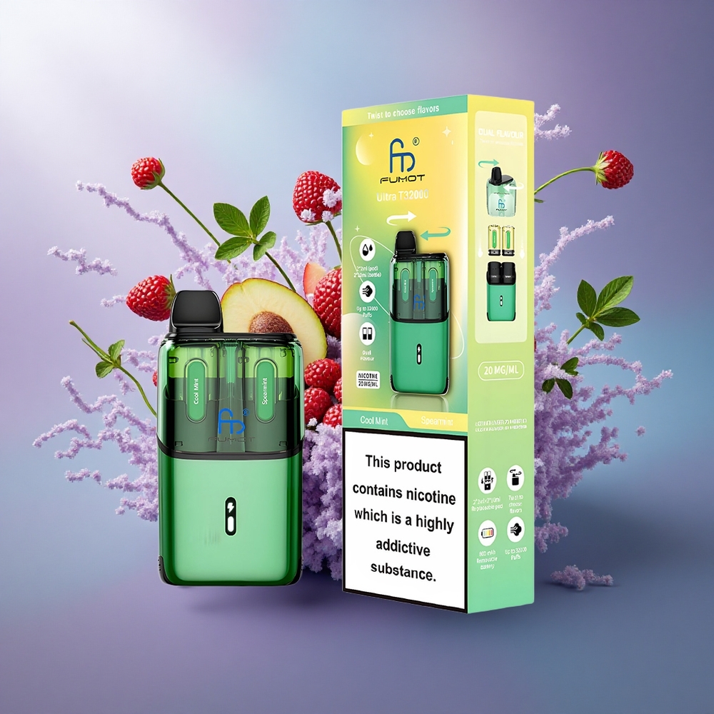 Fumot Ultra T32000 Puffs Menta Fresca - Hortelã com Carga Rápida Tipo-C e 800mAh