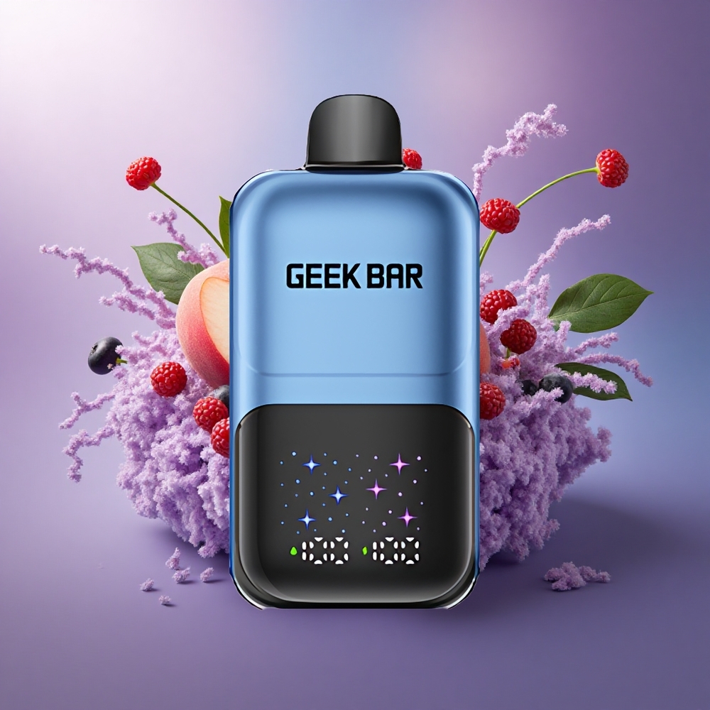 GEEK BAR 2GO 20ml 50000 Puffs Pêssego  Frutas Silvestres com Tela Interativa e Bateria Recarregável