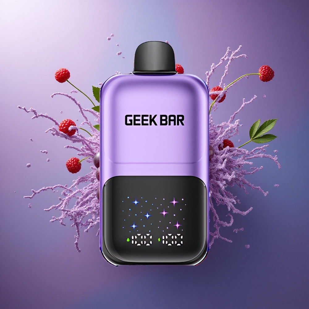 GEEK BAR 2GO 20ml 50000 Puffs Uva  Framboesa com Tela Interativa e Bateria Recarregável