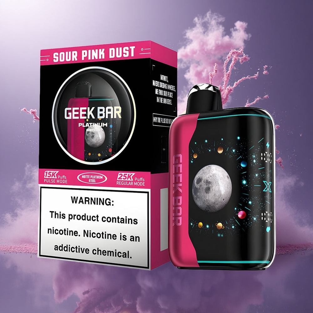 GEEK BAR Platinum Edition 25000 Puffs Pó Rosa Azedo com Tela 3D Dinâmica e Nicotina a 2