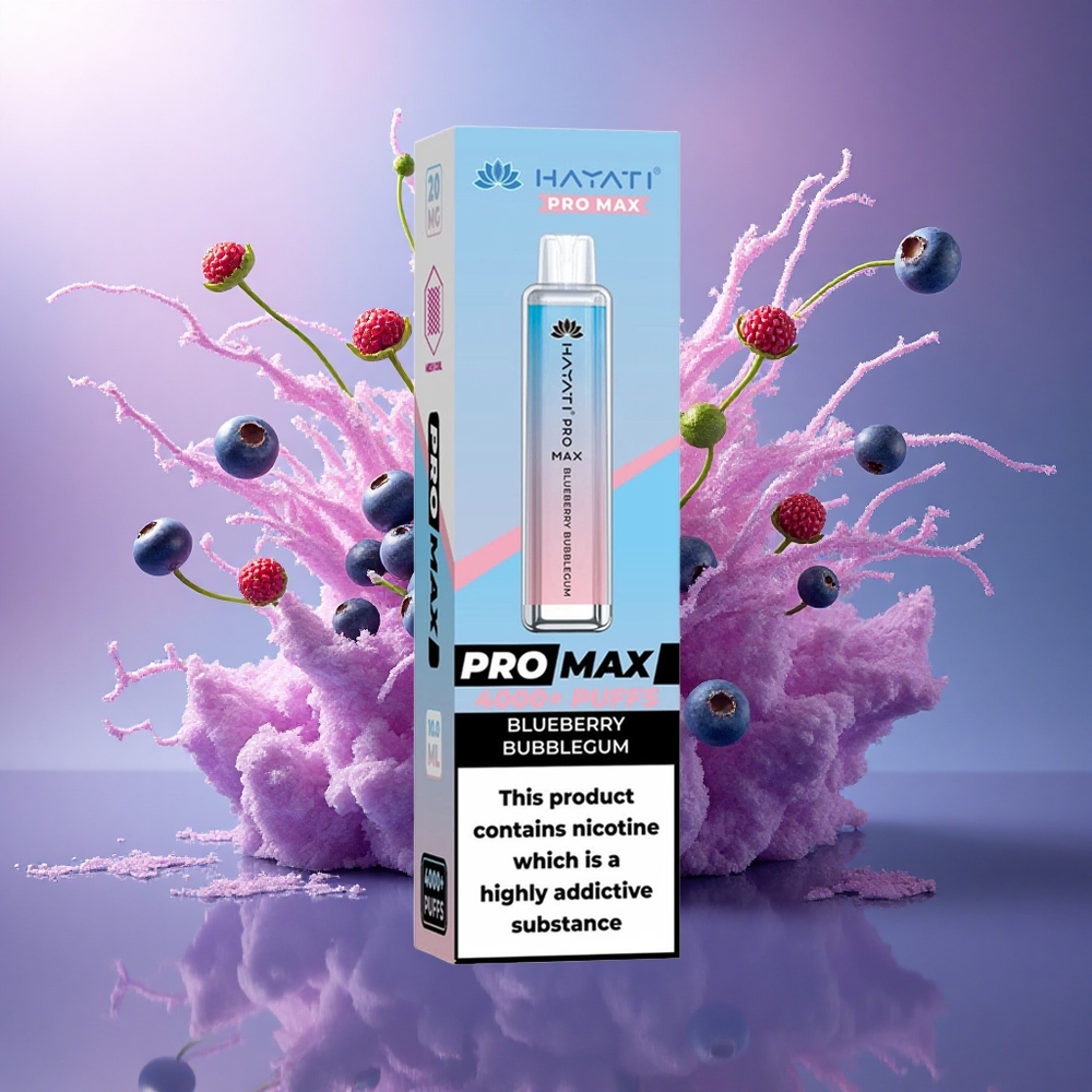 Hayati Pro Max 4000 Puffs Blueberry Bubblegum 1400mAh Recarregável 2ml