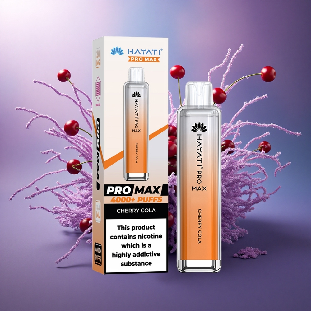 Hayati Pro Max 4000 Puffs Cherry Cola Dual Coil 1400mAh Rechargeável