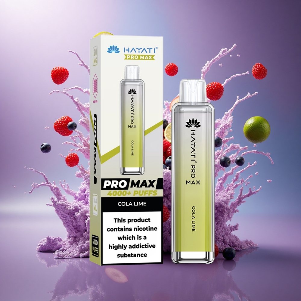 Hayati Pro Max 4000 Puffs Cola Lima com 5 Nicotina e Bateria 1400mAh