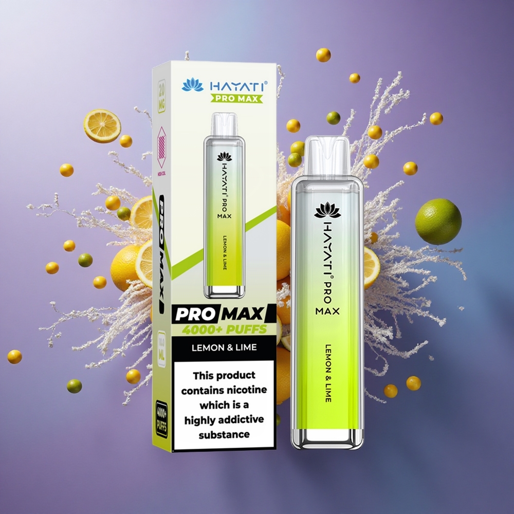 Hayati Pro Max 4000 Puffs Limão  Lima com 5 Nicotina e Bateria 1400mAh