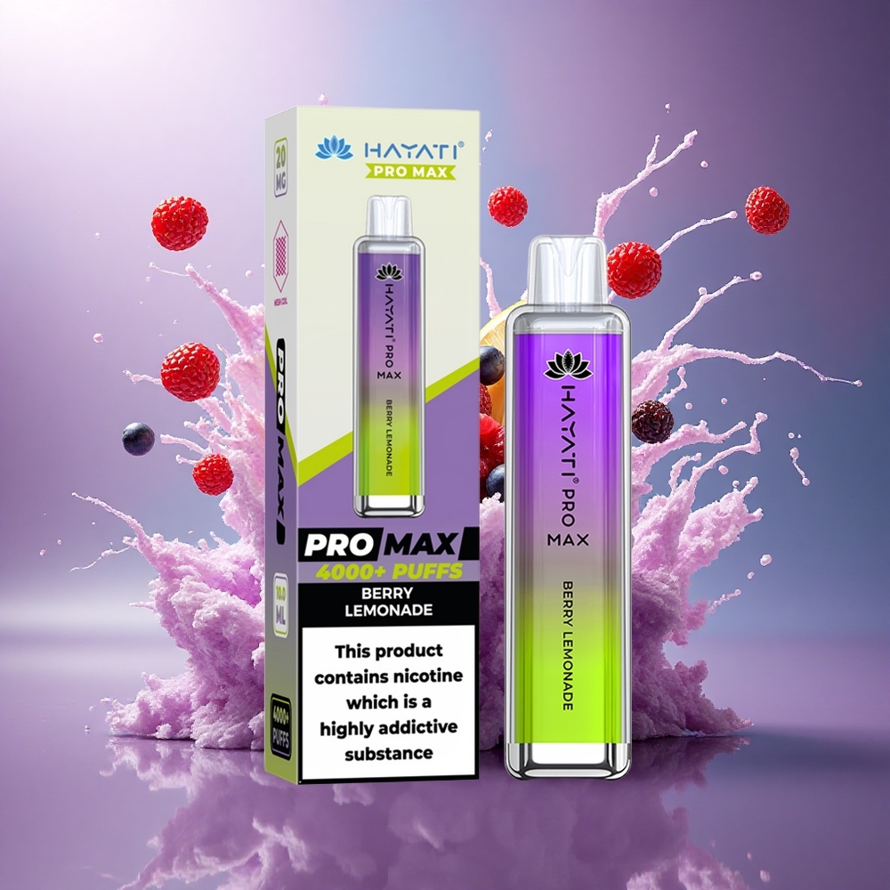 Hayati Pro Max 4000 Puffs Limão com Frutas Vermelhas Recarregável 1400mAh