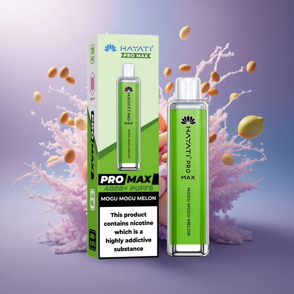 Hayati Pro Max 4000 Puffs Mogu Mogu Melon Dual 11 Ohm Mesh Coil 1400mAh Recarregável