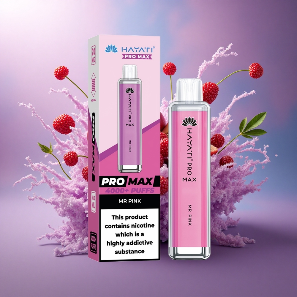 Hayati Pro Max 4000 Puffs Mr Pink Cristal 1400mAh 2ml Recarregável