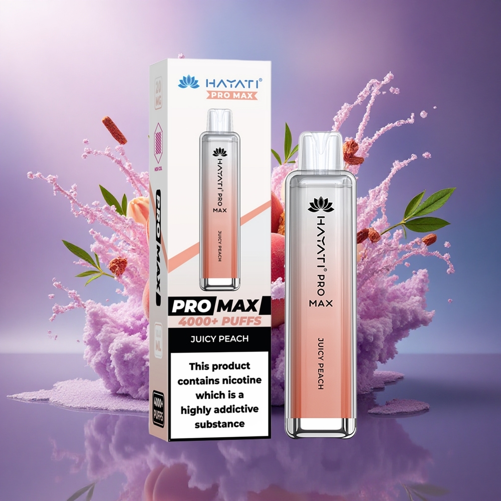 Hayati Pro Max 4000 Puffs Pêssego Suculento com 5 Nicotina e Bateria 1400mAh