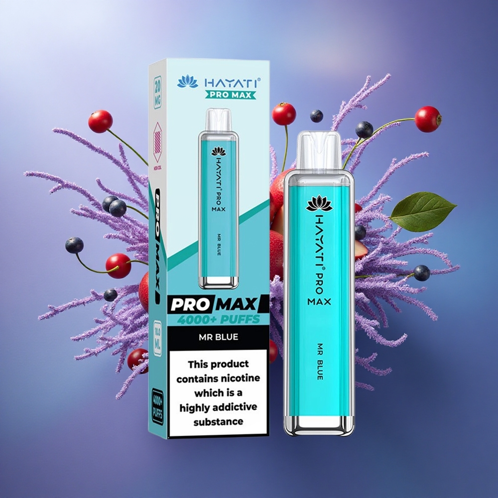 Hayati Pro Max 4000 Puffs Sr Azul Recarregável 1400mAh Resistência Dupla 11 Ohm