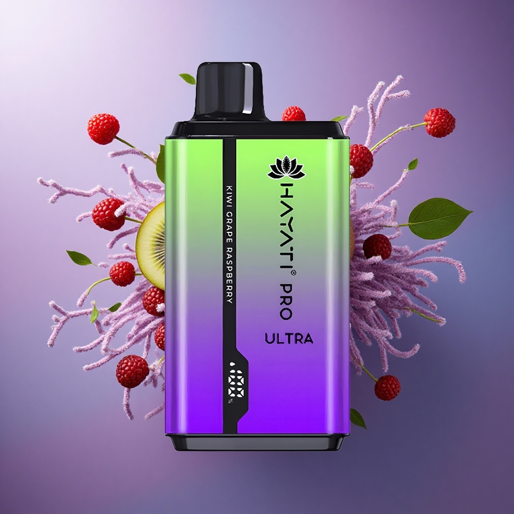 Hayati Pro Ultra 15000 Puffs Kiwi Uva Framboesa 850mAh 2 Nicotina