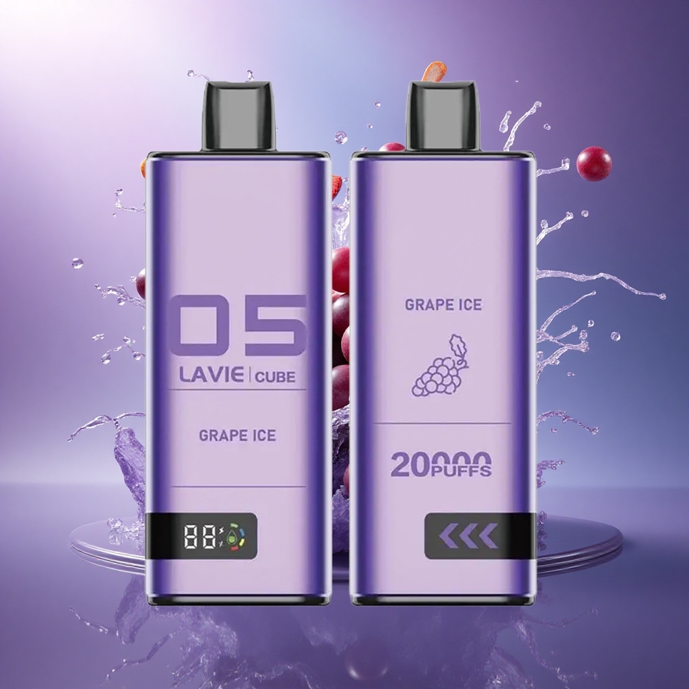 Lavie Cube 20000 Puffs Gelo de Uva com Nicotina 5 e 600mAh