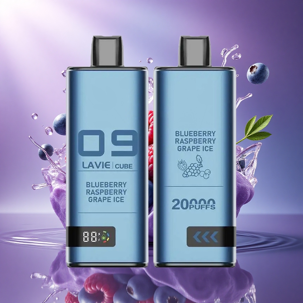 Lavie Cube 20000 Puffs Mirtilo Framboesa Uva Gelo com Nicotina 5 600mAh