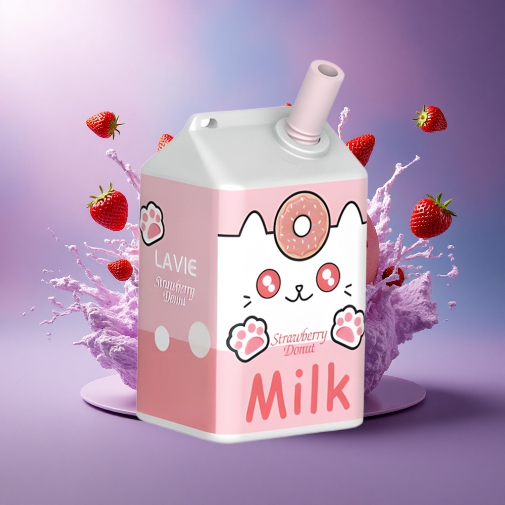 Lavie Milk 7000 Puffs Donut de Morango 16ML 600mAh 0 Nicotina