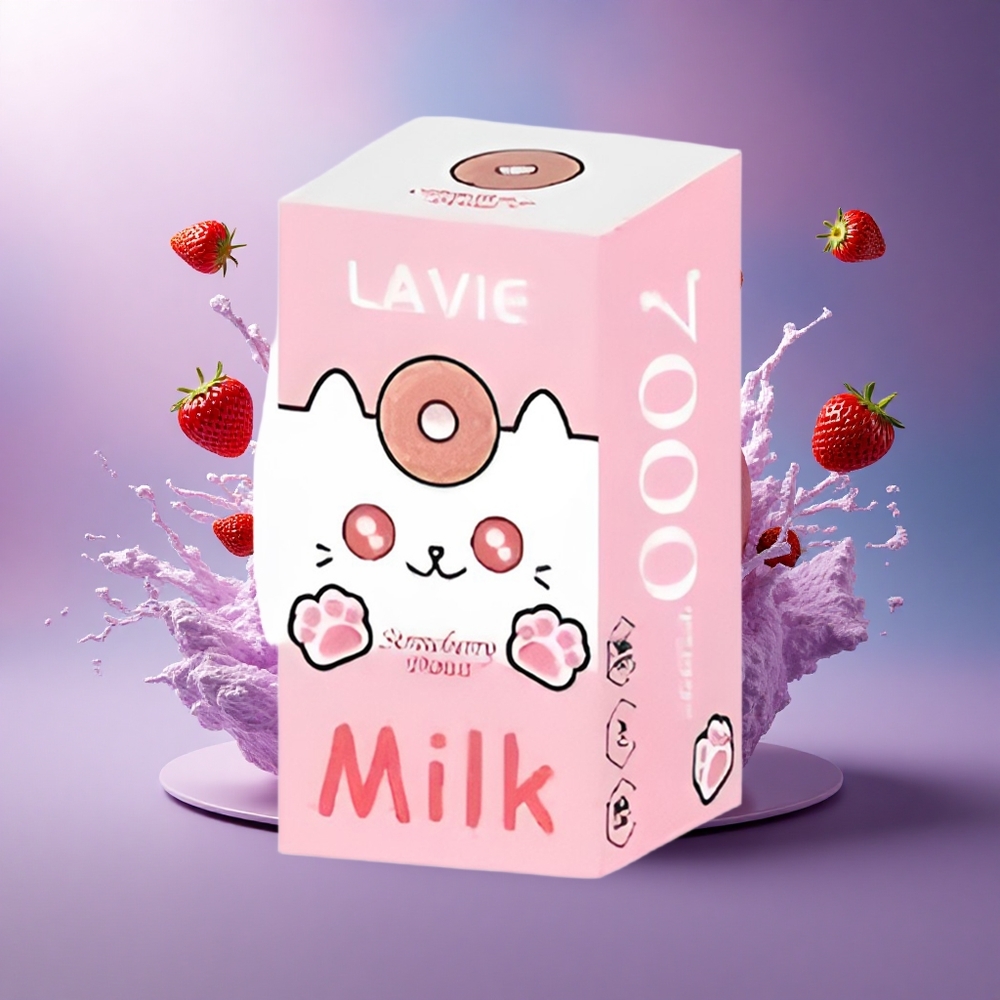 Lavie Milk 7000 Puffs Donut de Morango 16ML 600mAh 0 Nicotina