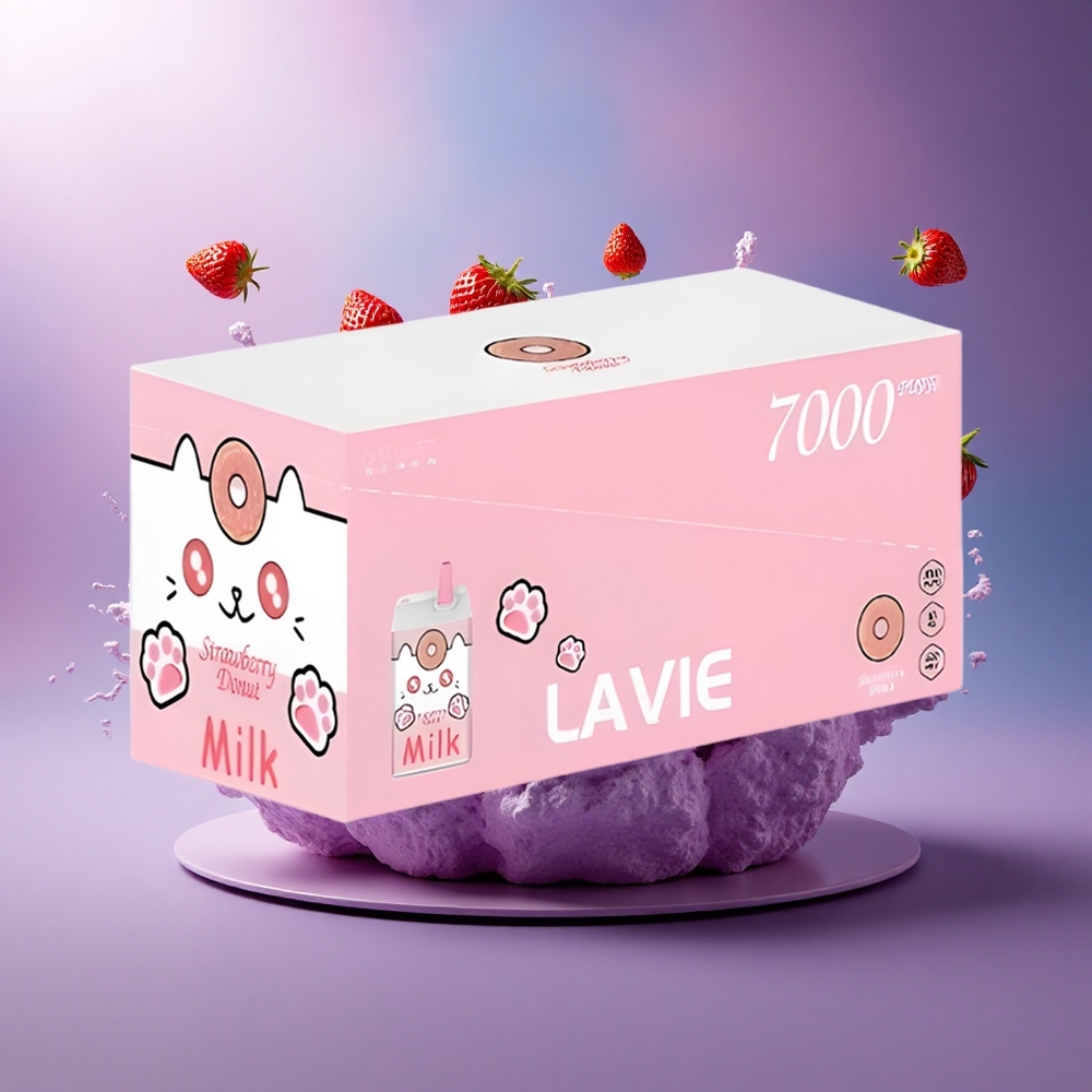 Lavie Milk 7000 Puffs Donut de Morango 16ML 600mAh 0 Nicotina