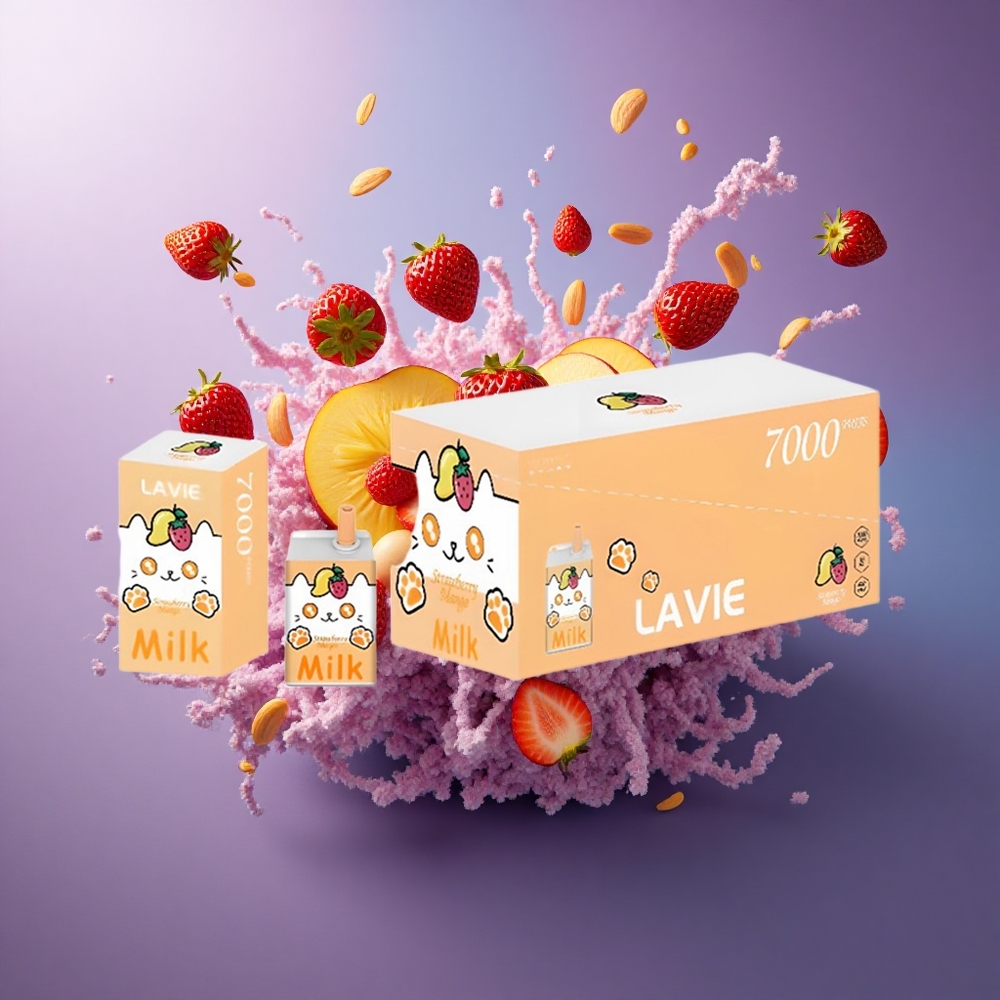 Lavie Milk 7000 Puffs Morango Manga 16ML 600mAh