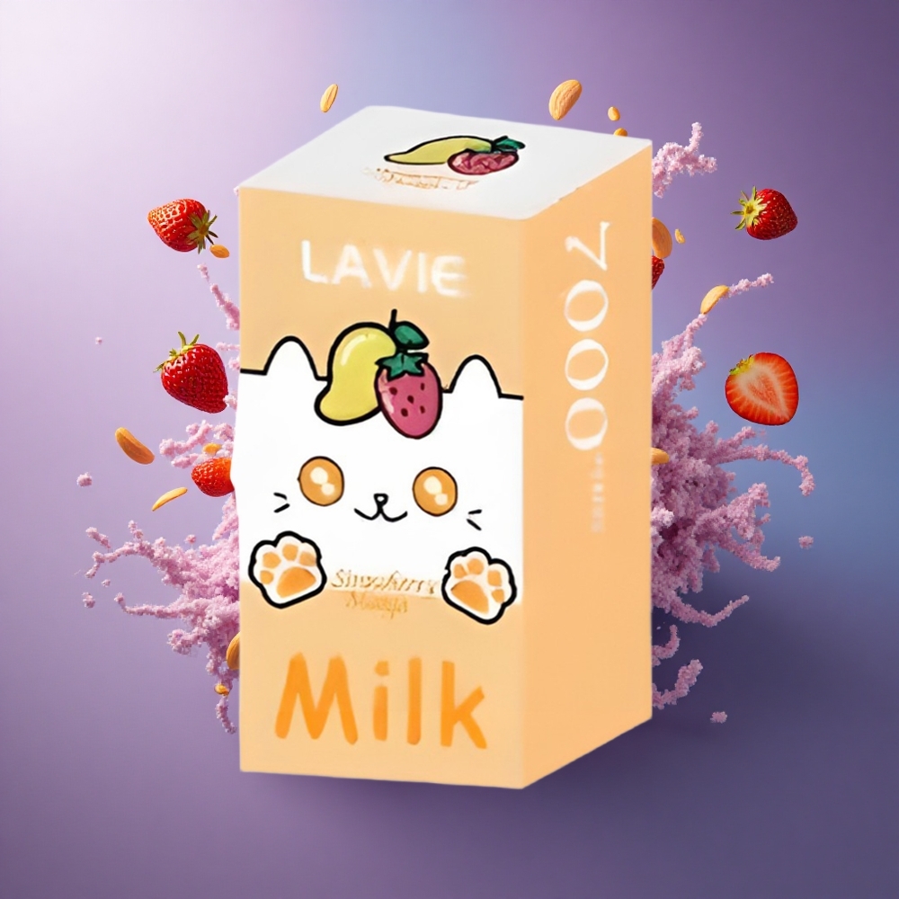 Lavie Milk 7000 Puffs Morango Manga 16ML 600mAh