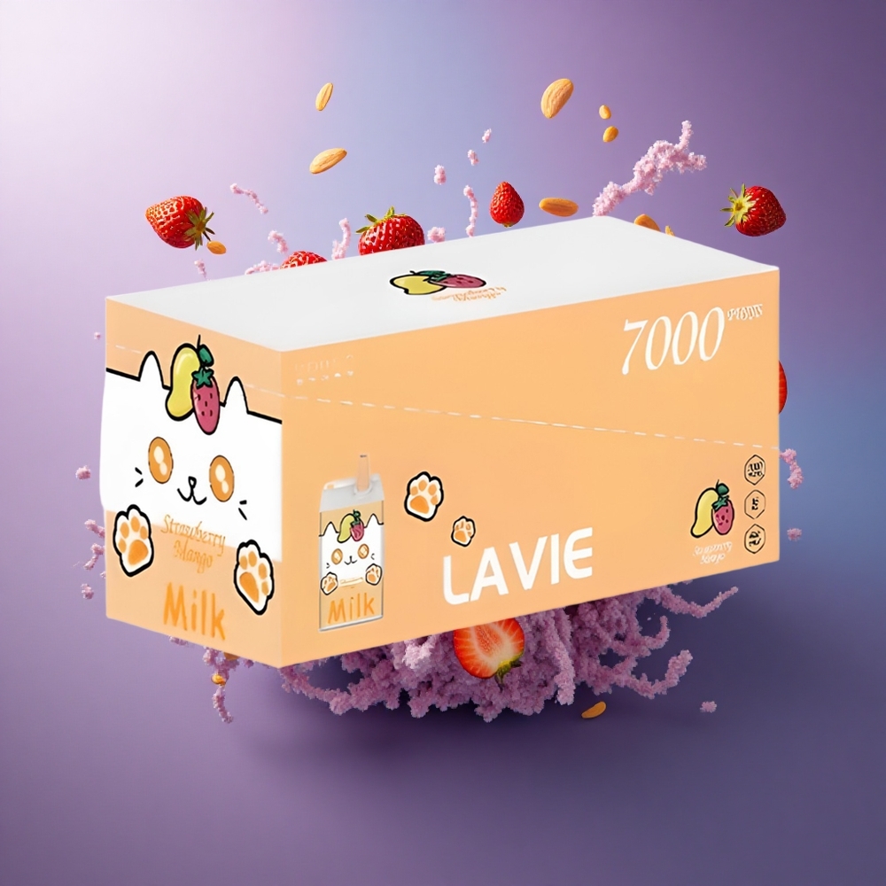 Lavie Milk 7000 Puffs Morango Manga 16ML 600mAh