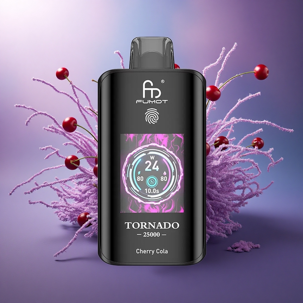 Fumot Tornado 25000 Puffs Cherry Cola HD Tela 700mAh Nicotina 0-5