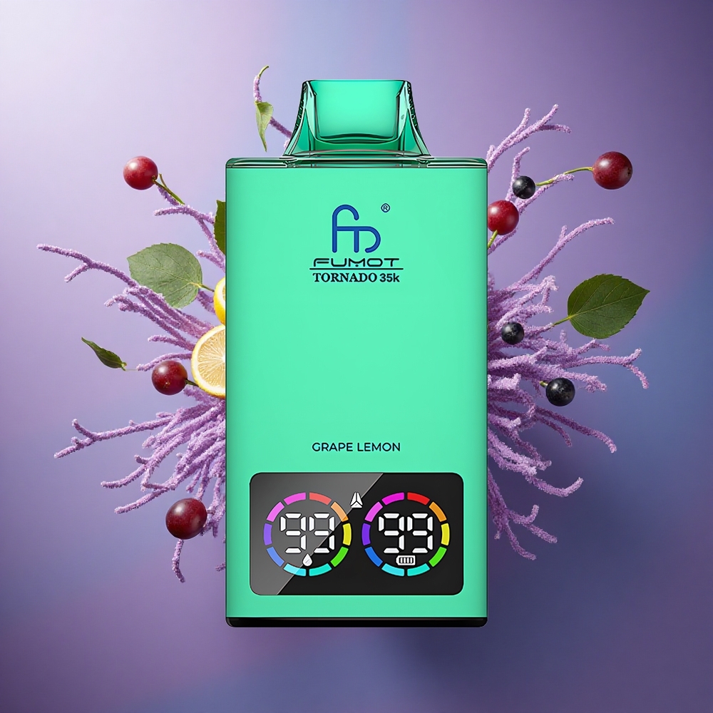 Fumot Tornado 35000 Puffs Limão Uva com Dual Mesh e 700mAh