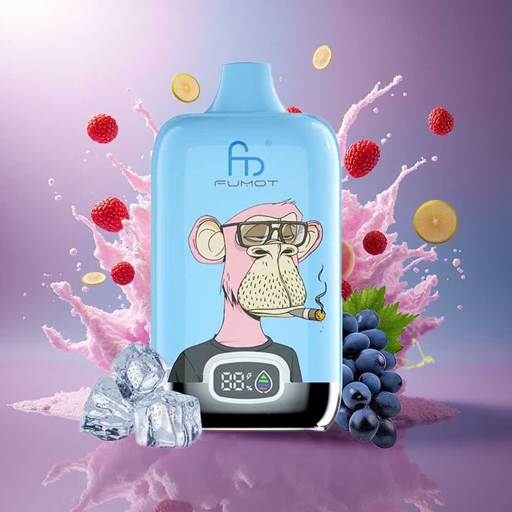 Fumot Tornado Digital Box 12000 Puffs Limão Rosa Mesh 550mAh 20ml