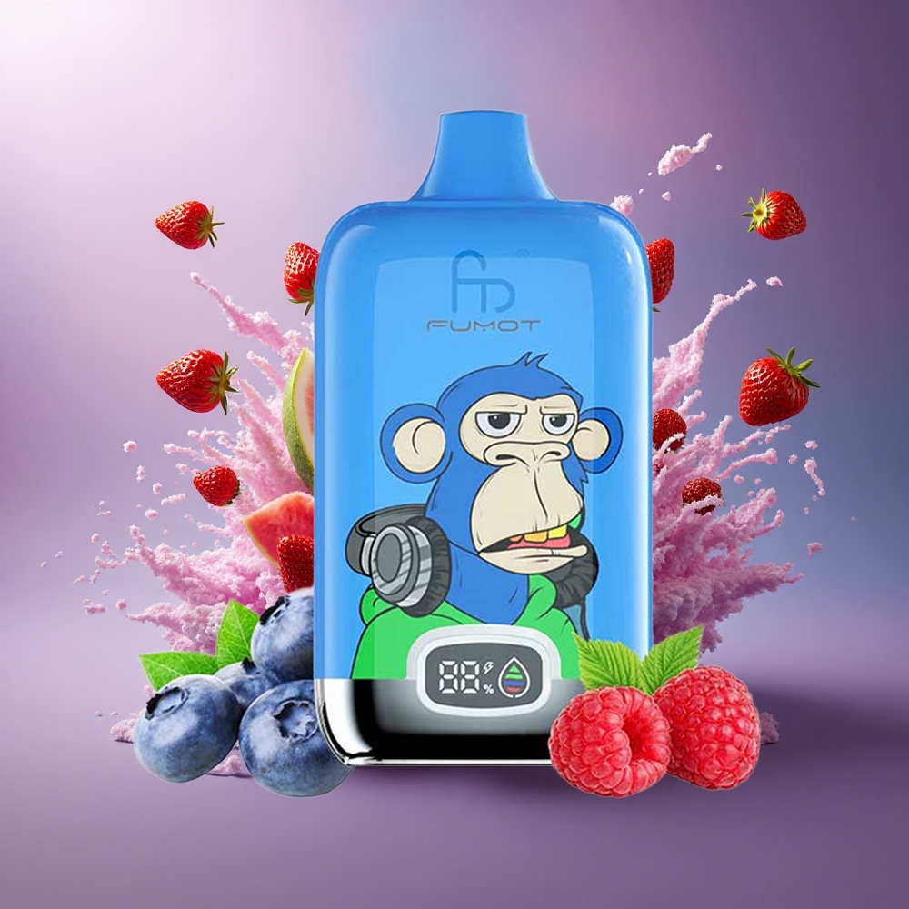 Fumot Tornado Digital Box 12000 Puffs Morango Melancia Tipo-C 550mAh Mesh