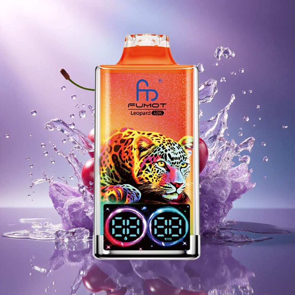 Fumot Leopard 40K Puffs Gelado de Cereja 5 Nicotina 700mAh Dual Mesh
