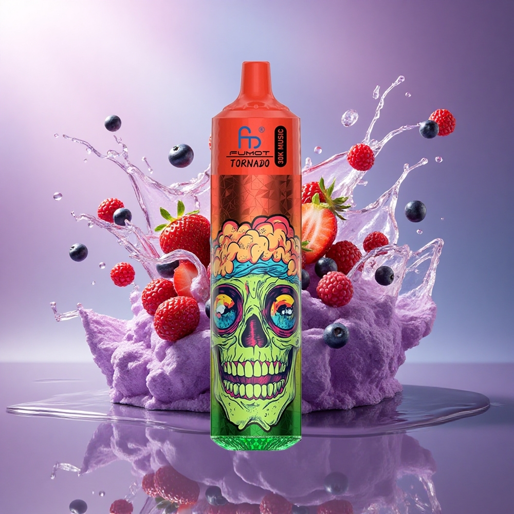 Fumot Randm Tornado 30000 Puffs Morango Fruta Gelo com 30mL e 600mAh