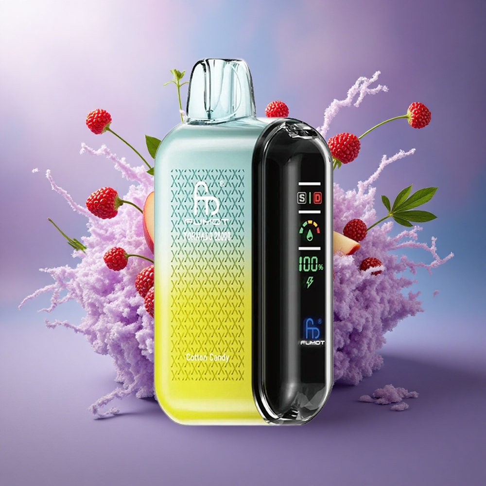 Fumot Tornado 20000 Puffs Algodão Doce com Dual Mesh Coil e 850mAh