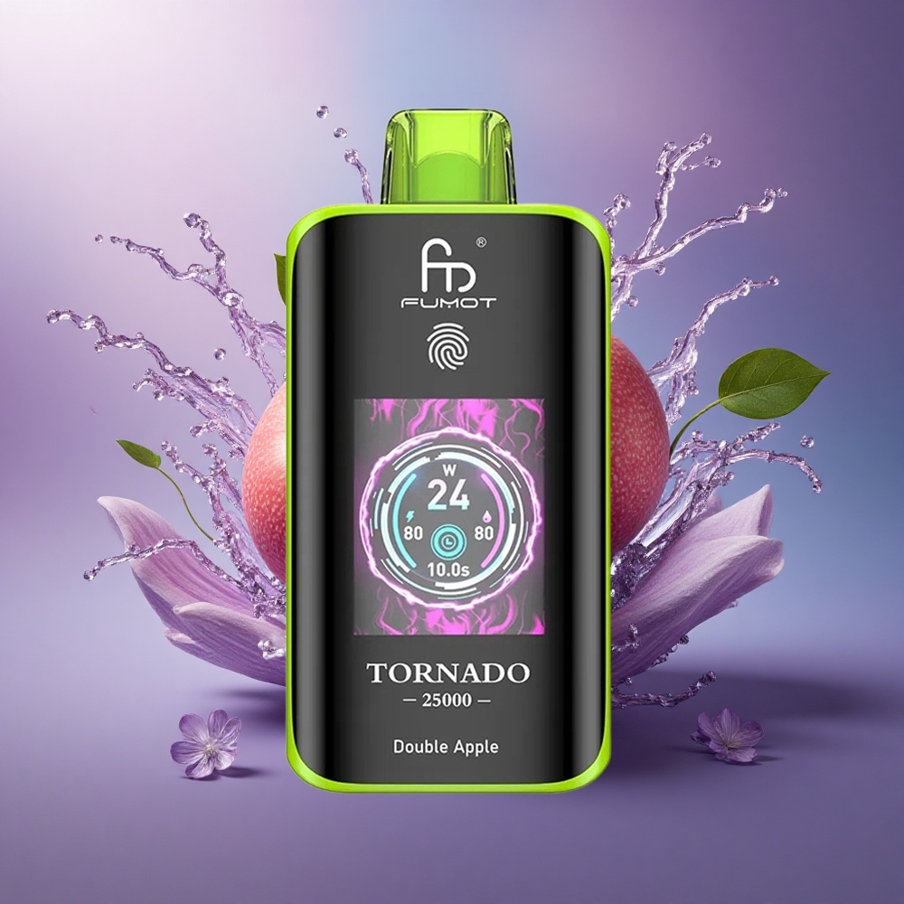 Fumot Tornado 25000 Puffs Maçã Dupla com Tela HD e 700mAh