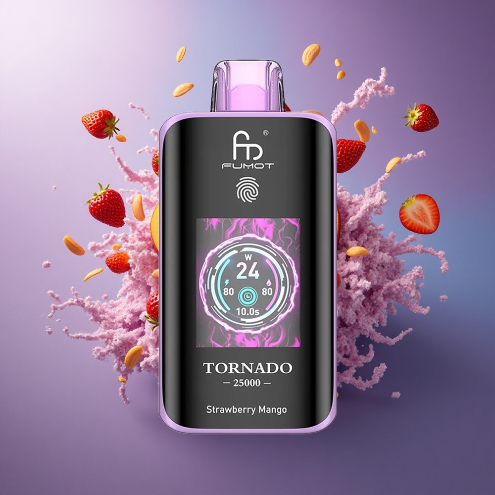 Fumot Tornado 25000 Puffs Morango Manga HD Tela 700mAh