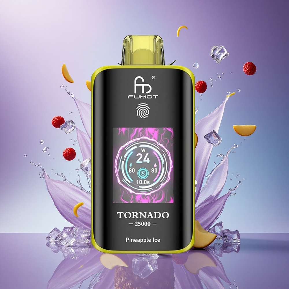 Fumot Tornado 25000 Puffs Abacaxi Gelo com Tela HD e Bateria 700mAh