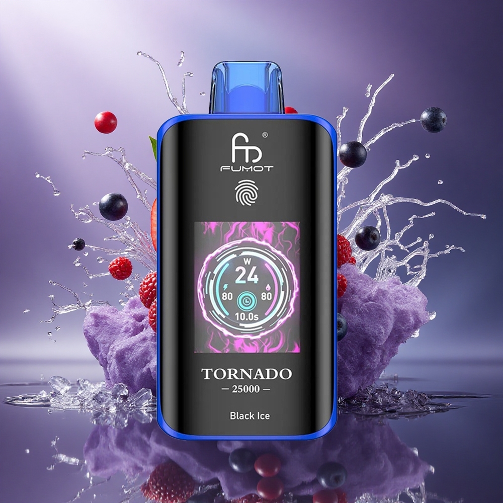 Fumot Tornado 25000 Puffs Gelo Negro Tela HD 700mAh 20ml Nicotina