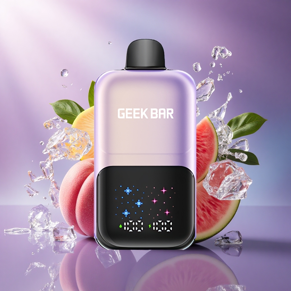 GEEK BAR 2GO 20ml 50000 Puffs Pêssego Manga Melancia Gelo com 5 Nicotina e Bateria Recarregável