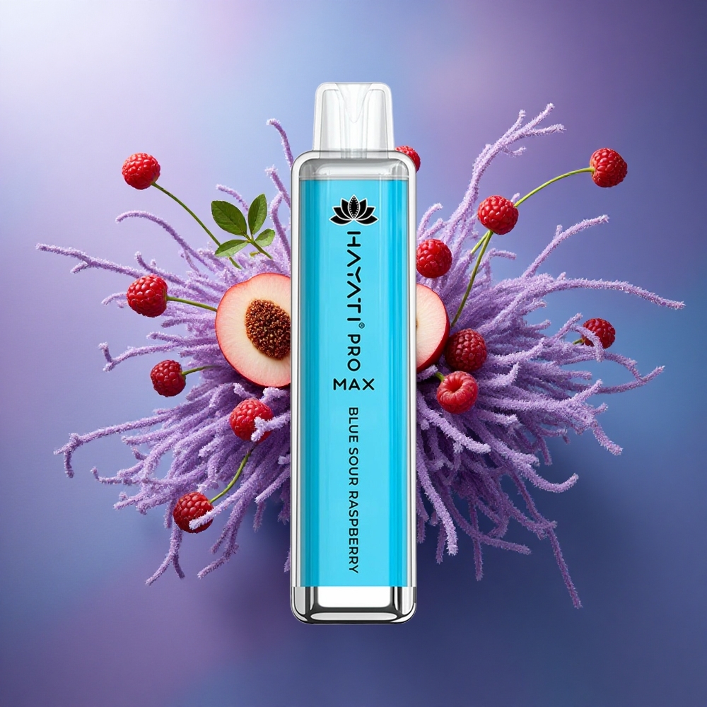 Hayati Pro Max 4000 Puffs Framboesa Azeda Azul com 5 Nicotina e 1400mAh