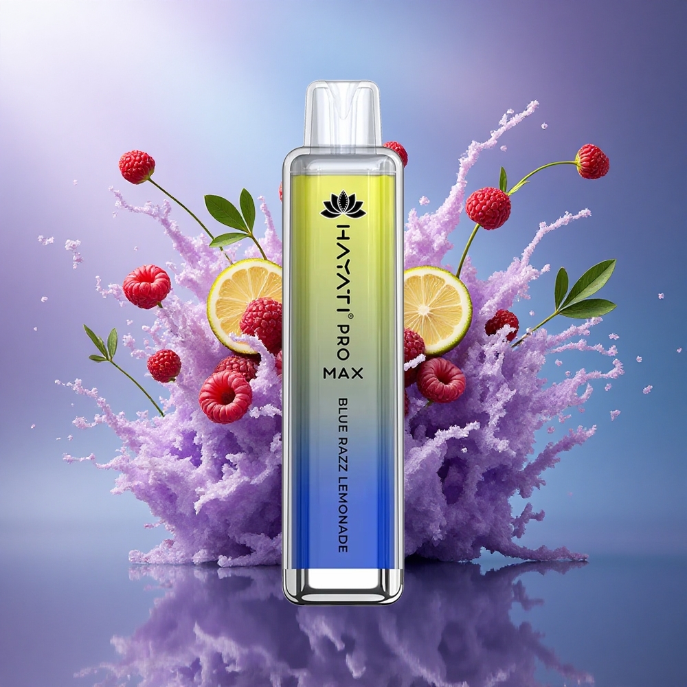 Hayati Pro Max 4000 Puffs Limão Azul Refrescante com 5 Nicotina e Bateria 1400mAh