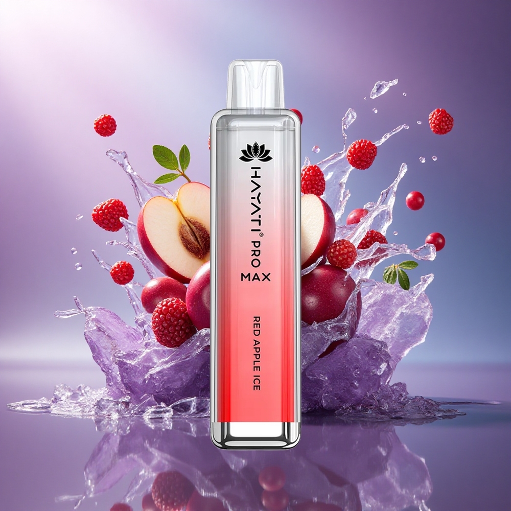 Hayati Pro Max 4000 Puffs Maçã Vermelha Gelo com 5 Nicotina e Bateria 1400mAh